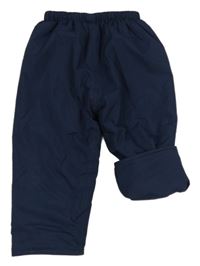 Tmavomodré šusťákové zateplené kalhoty Jojo Maman Bébé