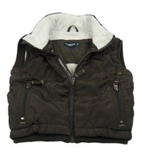 Čokoládová šusťáková zateplená vesta 