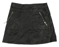 Černá koženková sukně se zipy George