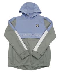 Modro-šedá sportovní mikina s nášivkou a kapucí Pep&Co