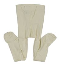 Bílé žebrované punčocháče H&M