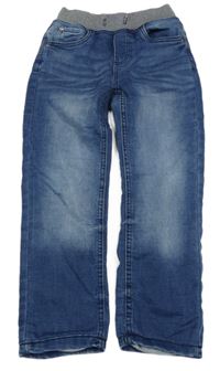 Modré teplákové rifle s úpletovým pasem Dopodopo