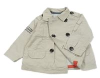 Světlebéžový plátěný jarní kabát Zara