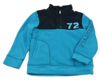 Tmavomodro-modrá fleecová mikina s číslem Topolino