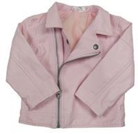 Světlerůžová koženková bunda Ergee