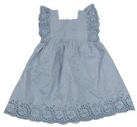 Světlemodré šaty s madeirou Zara