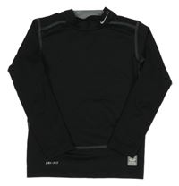 Černé funkční triko s šedým prošitím Nike