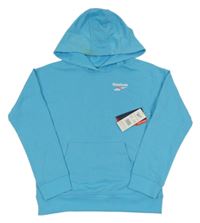 Nové - Azurová mikina s logem a kapucí Reebok