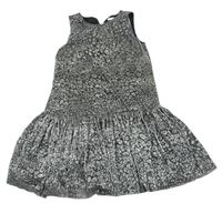 Stříbrno-černé vzorované šaty Next
