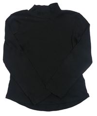 Černé žebrované triko s rolákem H&M