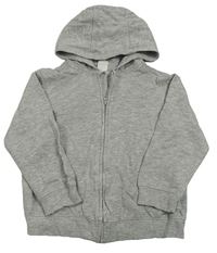 Šedá melírovaná propínací mikina s kapucí H&M