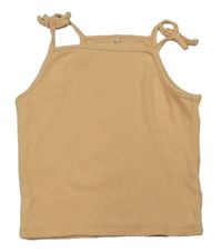 Světleoranžový žebrovaný crop top George