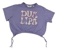 Levandulová crop mikina s nápisem H&M