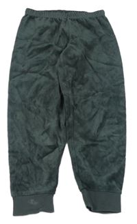 Zelenošedé sametové cuff kalhoty C&A
