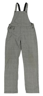 Černo-bílé kostkované laclové kalhoty H&M