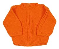 Neonově oranžový pletený svetr
