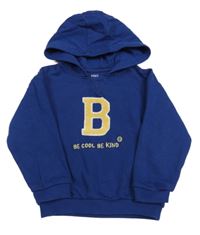 Tmavomodrá mikina s písmenkem a kapucí M&S