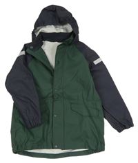 Tmavozeleno-tmavomodrá nepromokavá bunda s odepínací kapucí H&M