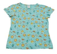 Tyrkysové tričko se zvířátky Pocopiano