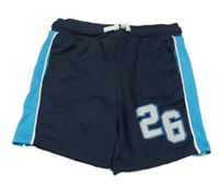 Tmavomodro-tyrkysové kraťasy s číslem Topolino