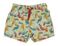 Smetanové plážové kraťasy s tukany Pusblu