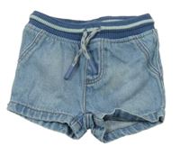 Modré riflové kraťasy s gumovým pasem 