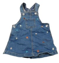 Modré riflové šaty s kytičkami H&M