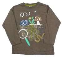 Hnědé triko s potiskem Tu 