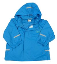 Tyrkysová šusťáková jarní nepromokavá bunda s kapucí Impidimpi 