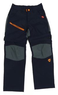 Tmavomodro-šedé šusťákové outdoorové kalhoty Lupilu