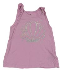 Růžový top s mušlí H&M