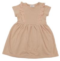 Broskvové teplákové šaty s volánky Primark