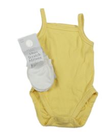 4set - Žluté body + 3x bílé rukavice 