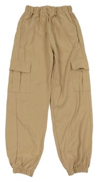 Béžové cargo cuff lehké kalhoty Shein