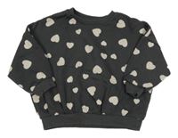 Tmavomodrá oversize mikina se srdíčky Matalan