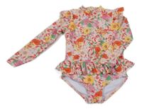 Světlerůžové květované UV body s volánky Leigh Tucker