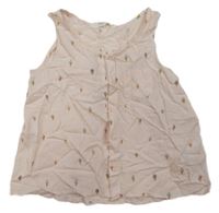 Světlerůžová lehká crop halenka se zmrzlinami H&M