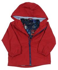 Červená šusťáková podzimní bunda s kapucí Next