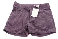 Tmavofialové chino manšestrové kraťasy H&M