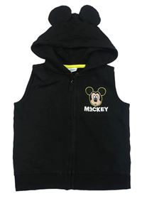 Černá tepláková propínací vesta s Mickey a kapucí Disney