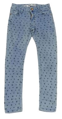 Světlemodré skinny teplákové rifle s hvězdičkami Denim Co.