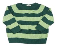 Tmavozeleno-světlezelený pruhovaný oversize svetr H&M