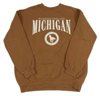 Hnědá mikina s nápisy a koníkem H&M