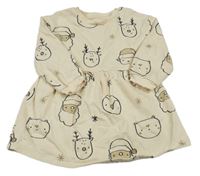 Vanilkové teplákové šaty s vánočním motivem George