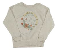 Světlebéžová melírovaná mikina s planetou a zlatým nápisem PRIMARK