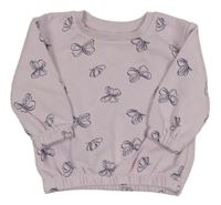 Lila oversize teplá mikina s motýlky PRIMARK