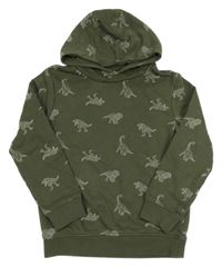 Khaki mikina s dinosaury a kapucí Topolino