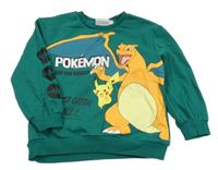Tmavozelená mikina s pokémony PRIMARK