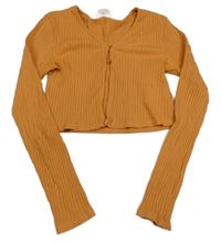 Oranžové žebrované propínací bolérko H&M