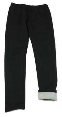 Černé teplákové thermo legíny 